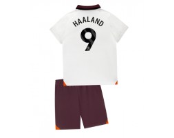 Manchester City Erling Haaland #9 kläder Barn 2023-24 Bortatröja Kortärmad (+ korta byxor)